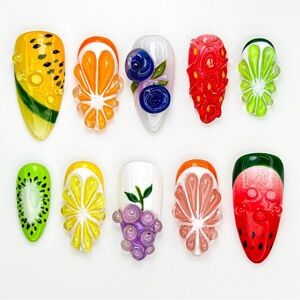 Fruit-themed Press-on Nail Art Set